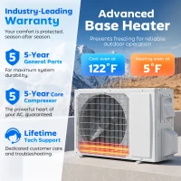 HOMCOM 18000 BTU Mini Split Air Conditioner, 22 SEER2 230V WIFI Enabled Inverter AC Unit Cools up to 1250 Sq.Ft(m-9)