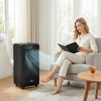 HOMCOM 10,000 BTU Moible Air Conditioner 440 Sq. Ft., Dehumidifier Fan Auto Sleep with 24H Timer On/Off, Window Kit, Black(m-8)