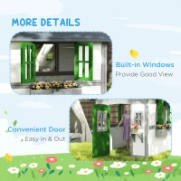 Outsunny Wooden Playhouse for Kids Outdoor with Doors, Windows, Planter Pots and Boxes for Toddlers 3-8 Years, White(m-8)