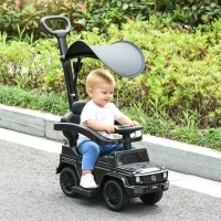 Aosom Mercedes-Benz G350 Licensed Push Car, 3-in-1 Toddler Sliding Car with Horn, Steering, Foot Rest, Seat Storage, Black(m-8)