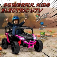 Qaba 12V Kids Ride On Truck with Dual Motors, Rear Suspension, Remote Control for 3-5 Years Boys Girls, Pink(m-4)