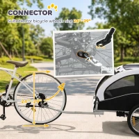Aosom 2 in 1 Dog Bike Trailer, Foldable Pet Stroller, Dog Bicycle Trailer with Suspension, for Medium Dogs up to  44 LBS, White(m-7)