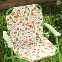 Qaba Kids Picnic Table and Chair Set, Outdoor Activity Table with Foldable Chairs, Removable Umbrella for Backyard, Green(m-8)