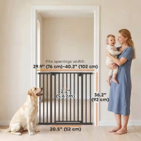 PawHut Baby Gate, 30"-32", 33"-35", 35"-37", 38"-40"W Pet Gate with Auto-Close, Two-Way Open, Pressure Mounted(m-3)