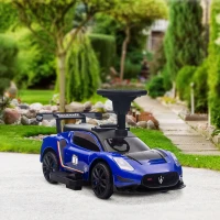 Qaba 6V Maserati GT2 Licensed Electric Car for Kids, Ride on Car with Under Seat Storage, LED Headlights Music, Blue(m-8)