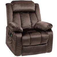 HOMCOM Power Lift Recliner Chair for Elderly, Electric Lift Chair with Massage and Heat, Remote Control, Brown(m-1)