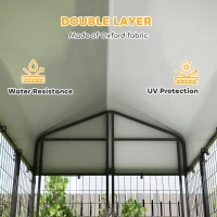 PawHut Outdoor Dog Kennel with Roof, 6' x 4' x 6' Heavy Duty Welded Wire Dog Playpen Enclosure with Escape-proof Lock(m-5)