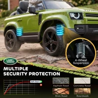 Qaba 12V Ride on Car Licensed Land Rover with Remote, Suspension, Slow Start, 3 Speeds, Lights, Music, Horn for 3-5, Green(m-5)