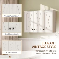 HOMCOM Modern Medicine Cabinet Wall Mounted, Bathroom Wall Cabinet with 3 Doors and Adjustable Shelves, White(m-7)