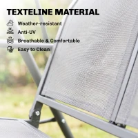 Outsunny 3-Seater Swing Chair Covered Garden Hammock A-Frame Outdoor Porch Glider Sling Seat with Adjustable Canopy Cover, Grey(m-7)