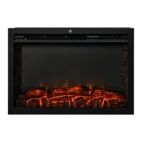HOMCOM 30" Electric Fireplace Insert, Modern Recessed Fireplace Heater with Realistic Flame, Adjustable Brightness, and Remote Control, Heats 215 Sq. Ft., 750/1500W, Black(m-1)