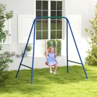 Outsunny Kid Swing Set with Safety Harness for Baby, Kids 6 Months+, Heavy Duty Swing Set for Indoor/Outdoor, Backyard, Orange(m-8)