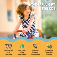 Outsunny Kids Seesaw Swivel with 360 Degrees Rotating, Outdoor Playground Equipment for Backyard, Playground, Multicoloured(m-4)