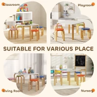 Qaba Kids Table and Chair Set, 5-Piece Children Furniture Set, Kids Table and 4 Chair Set for Daycare, Classroom, Playroom(m-7)