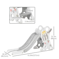 Qaba Toddler Slide Indoor for Kids 1.5-3 Years Old, Space Theme Climber Slide Playset, Grey(m-3)