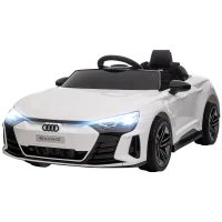 Aosom Ride-On Toy On Car with Remote Control, 12V 3.1 MPH Electric Ride for Kids w/ Suspension System, Horn Honking, White(m-11)