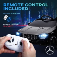 Qaba Mercedes-Benz AMG Licensed 12V Kids Ride on Car with Remote Control, Rear Suspension, LED Lights, Music, Black(m-8)