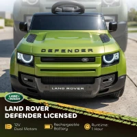 Qaba 12V Ride on Car Licensed Land Rover with Remote, Suspension, Slow Start, 3 Speeds, Lights, Music, Horn for 3-5, Green(m-4)