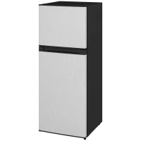 HOMCOM Small Fridge with Freezer, 4 Cu Ft Refrigerator with Reversible Doors, Silver(m-1)