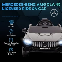 Qaba Mercedes-Benz AMG Licensed 12V Kids Ride on Car with Remote Control, Rear Suspension, LED Lights, Music, Black(m-4)