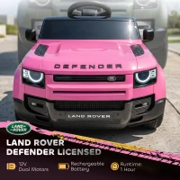 Qaba 12V Ride on Car Licensed Land Rover with Remote, Suspension, Slow Start, 3 Speeds, Lights, Music, Horn for 3-5, Pink(m-4)