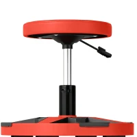 HOMCOM Rolling Mechanic Stool, 15.7"-20.5" Garage Stool with Wheels, 300 LBS, 360° Swivel Padded Creeper Shop Seat, Red(m-12)