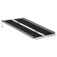 HOMCOM 5' Skidproof Portable Wheelchair Ramp for Home, Steps, Doorways, Carpeted Foldable Handicap Ramp, Threshold Ramp(m-11)