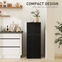 HOMCOM Small Fridge with Freezer, 4 Cu Ft Refrigerator with Reversible Doors, Black(m-8)