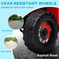 Aosom 6V Quad Kids Electric Car with Wear-resistant Wheels, for Boys and Girls Aged 18-36 Months, Red(m-6)