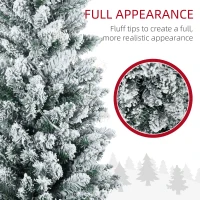 HOMCOM 5ft Pencil Christmas Tree, Slim Artificial Christmas Tree with Realistic Branches and Warm White LED Lights, Green(m-6)
