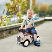 Aosom Ride on Sliding Classic Car for Toddlers, Foot To Floor Slider with Under Seat Storage, Aged 18-36 Months, Cream White(m-1)
