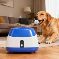 PawHut Automatic Dog Ball Launcher with 26-80 FT Distance, Automatic Ball Launcher for Medium and Large Dogs, Blue(m-8)