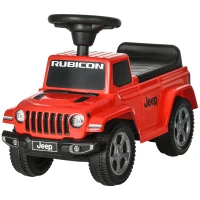 Aosom Kids Ride on Push Car, with Engine Sounds & Under-Seat Storage, Foot-to-Floor Ride on Sliding Car with Horn, Sit and Scoot Ride on Toy, Ages 1.5-3 Years, Red(m-1)