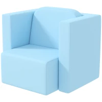 Qaba 2-in-1 Convertible Table and Chair Set for Boys Girls for Boys Girls, Light Blue(m-1)
