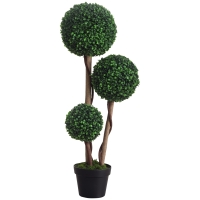HOMCOM Artificial Plant for Home Decor Indoor & Outdoor Fake Plants Artificial Tree in Pot, Dark Green