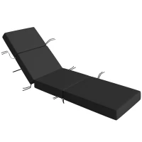 Outsunny Chaise Lounge Cushion, 4" Thick Outdoor Lounge Chair Cushion with Ties for Patio, 21" x 72", Gray(m-11)