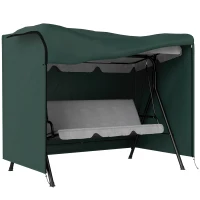 Outsunny Outdoor Patio Hammock Porch Swing Cover with UV, Water, & Dust Fighting Material, 81" x 49" x 65", Dark Green(m-1)