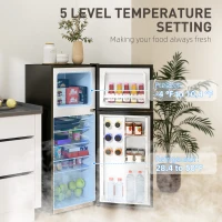 HOMCOM Small Fridge with Freezer, 4 Cu Ft Refrigerator with Reversible Doors, Black(m-5)