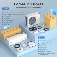 HOMCOM 18000 BTU Mini Split Air Conditioner, 22 SEER2 230V WIFI Enabled Inverter AC Unit Cools up to 1250 Sq.Ft(m-8)