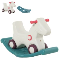 Qaba Rocking Horse 2 in 1 Ride on Toys and Sliding Car for Kids Baby Rocker Roller Toddler Playset Indoor Outdoor 1-4 Years Old(m-2)