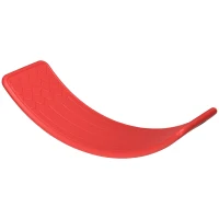 Qaba 32.3" Balance Board, Wobble Board Kids Curvy Rocker Board, Ended Preschool Learning Montessori Waldorf Toy, Red(m-2)