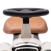 Aosom Ride on Sliding Classic Car for Toddlers, Foot To Floor Slider with Under Seat Storage, Aged 18-36 Months, Cream White(m-9)