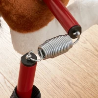 Qaba Spring Rocking Horse, Kids Ride on Horse, Plush Horse Ride-on w/ Sounds & Foot Stirrups for Kids 3-8 Years, Brown(m-8)