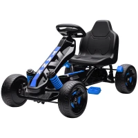 Qaba Kids Pedal Go Kart, Ride on Toy with Automatic Clutch, Brake, Non-Slip EVA Tires for Boys Girls 3-6 Years, Blue(m-2)
