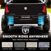 Qaba 12V Kids Ride on Car, Licensed Dodge RAM 3500 Ride on Toys with Dual Motors, Remote Control for Toddlers, Black(m-8)