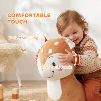 Qaba Deer Rocking Horse for Toddlers 1-3 Years, Baby Rocking Horse with Seat Belt, Sounds, Wooden Rocker, Brown(m-6)