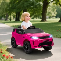 Qaba Land Rover Discovery Sport Licensed 12V Kids Ride on Car with Remote Control Soft Start, LED Lights, Pink(m-2)