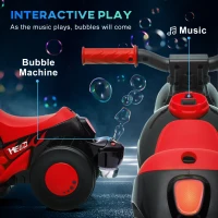 Qaba Electric Motorcycle for Kids, 6V Ride on Bubble Car with LED Headlight, Music, Pedal, for 2-5 Years Black(m-4)
