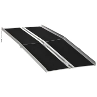 HOMCOM 6' Skidproof Portable Wheelchair Ramp for Home, Steps, Doorways, Carpeted Foldable Handicap Ramp, Threshold Ramp(m-1)