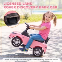 Qaba Licensed Land Rover Ride on Push Car with Anti-Tip Device, Under-Seat Storage, Horn, Engine Sounds for 18-36 M, Pink(m-6)
